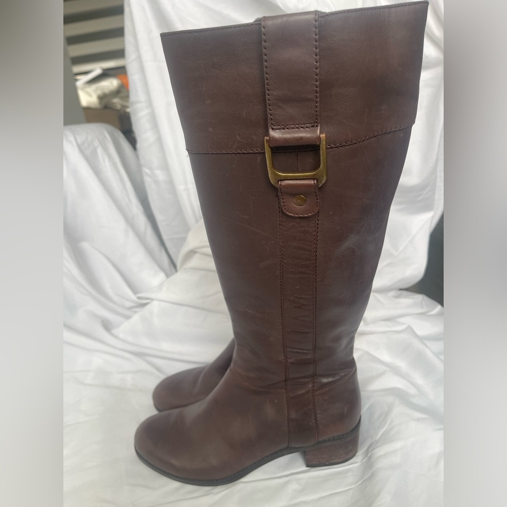 Bandolino Brown Leather Knee high Riding Boots